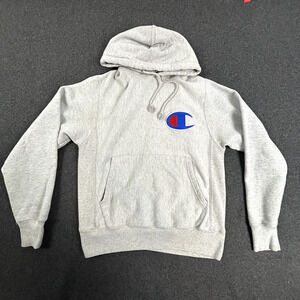 Champion Reverse Weave Hoodie Mens Small Gray Big C Hooded Sweatshirt Sweater